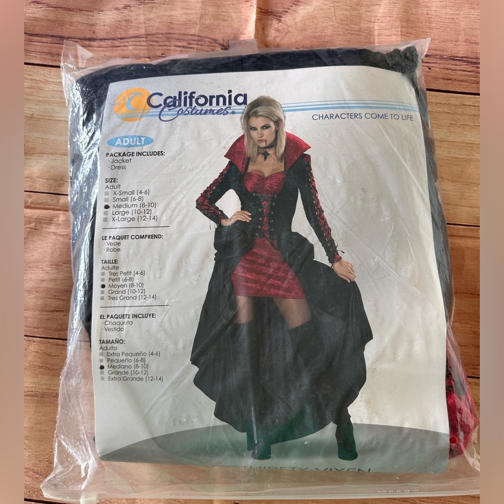 Bloodthirsty Vixen Vampire Adult Halloween Costume Women size M
